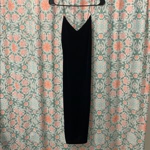 Blue velour midi dress